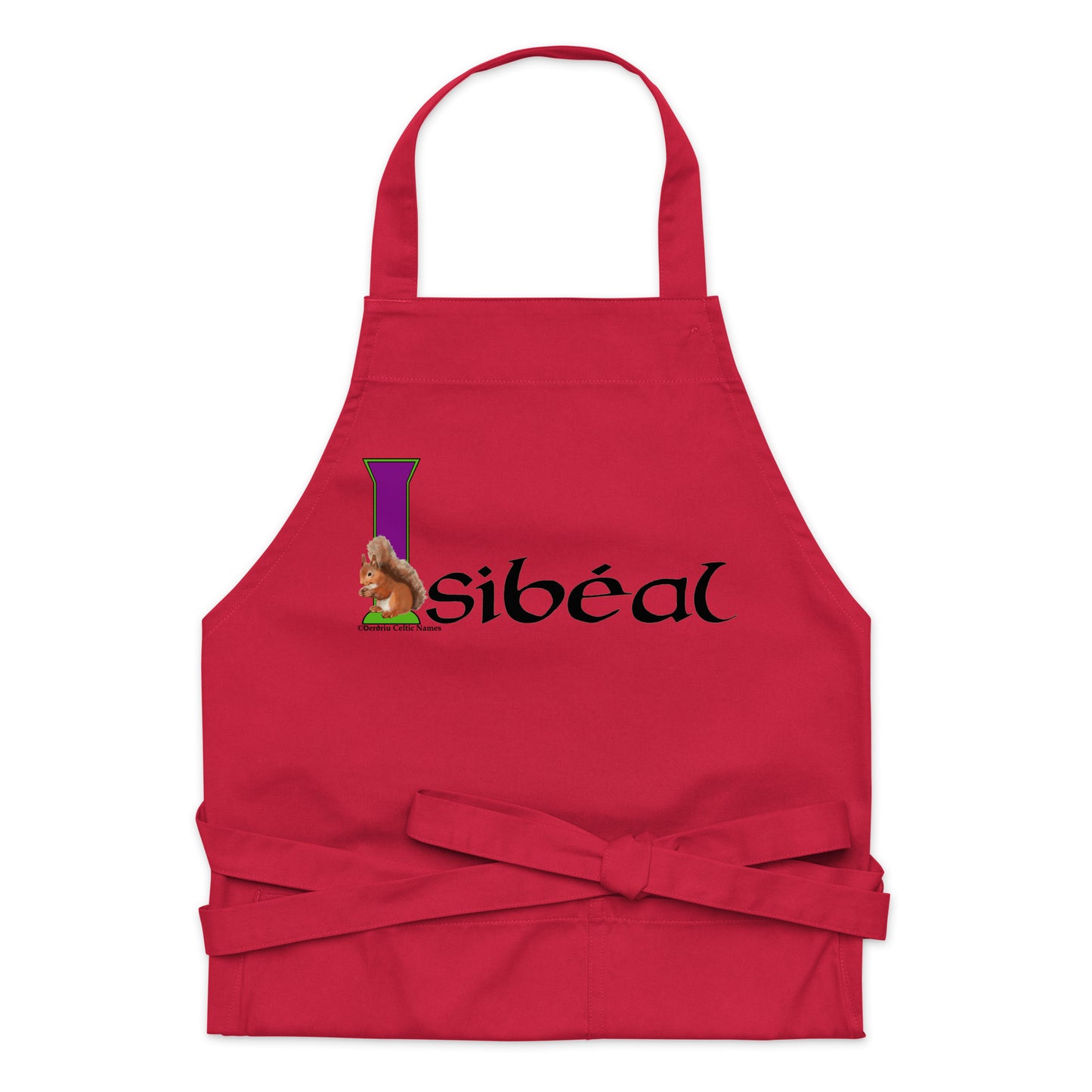 Isibéal (Isabelle) Personalized Organic cotton apron with Irish name Isibéal  (Free Shipping)