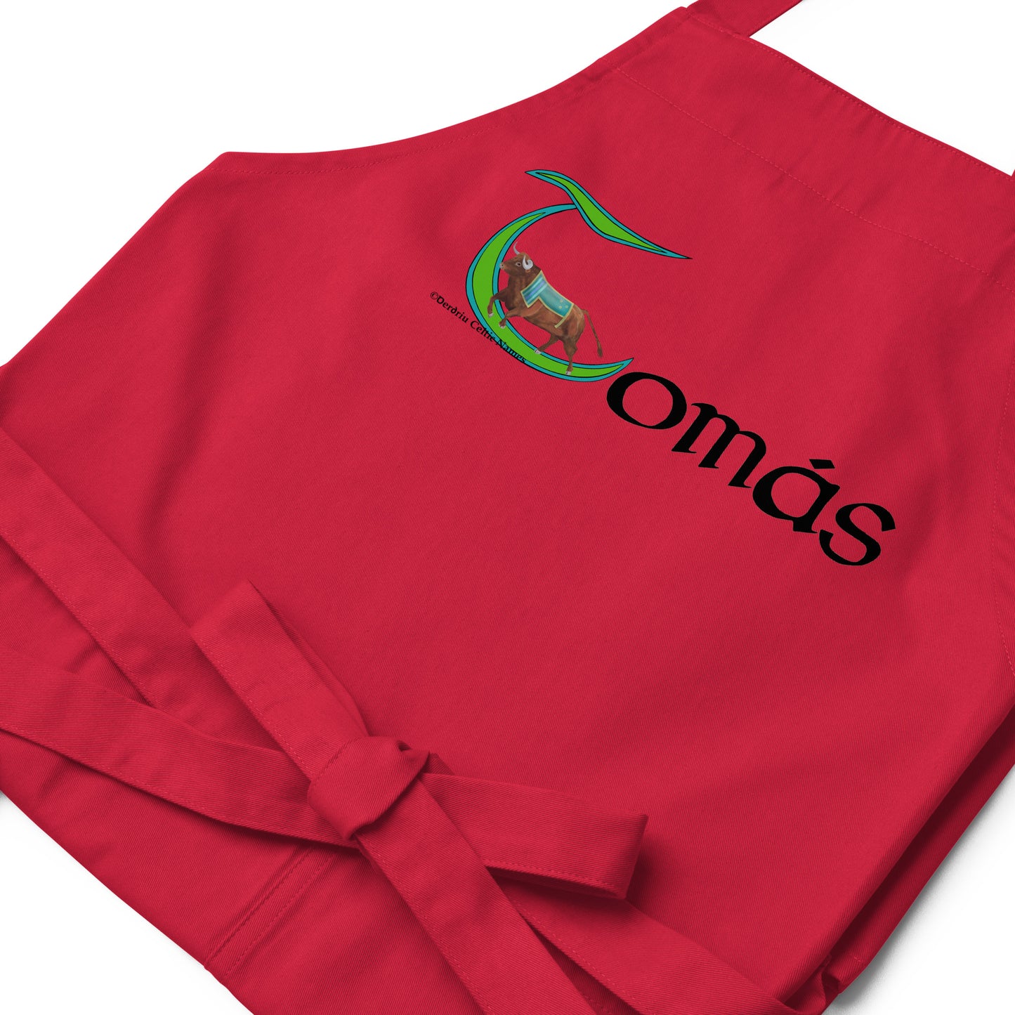 Tomás (Thomas)  - Personalized Organic cotton apron with Irish name Tomás (Free Shipping)