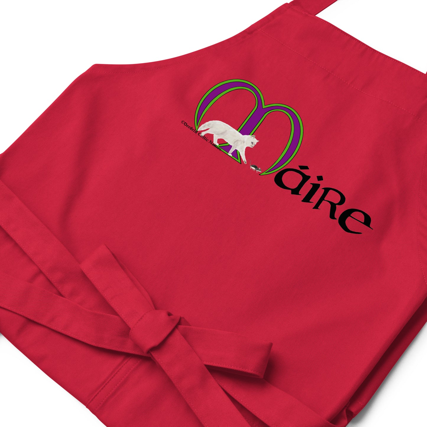 Máire (Mary)  - Personalized Organic cotton apron with Irish name Máire (Free Shipping)