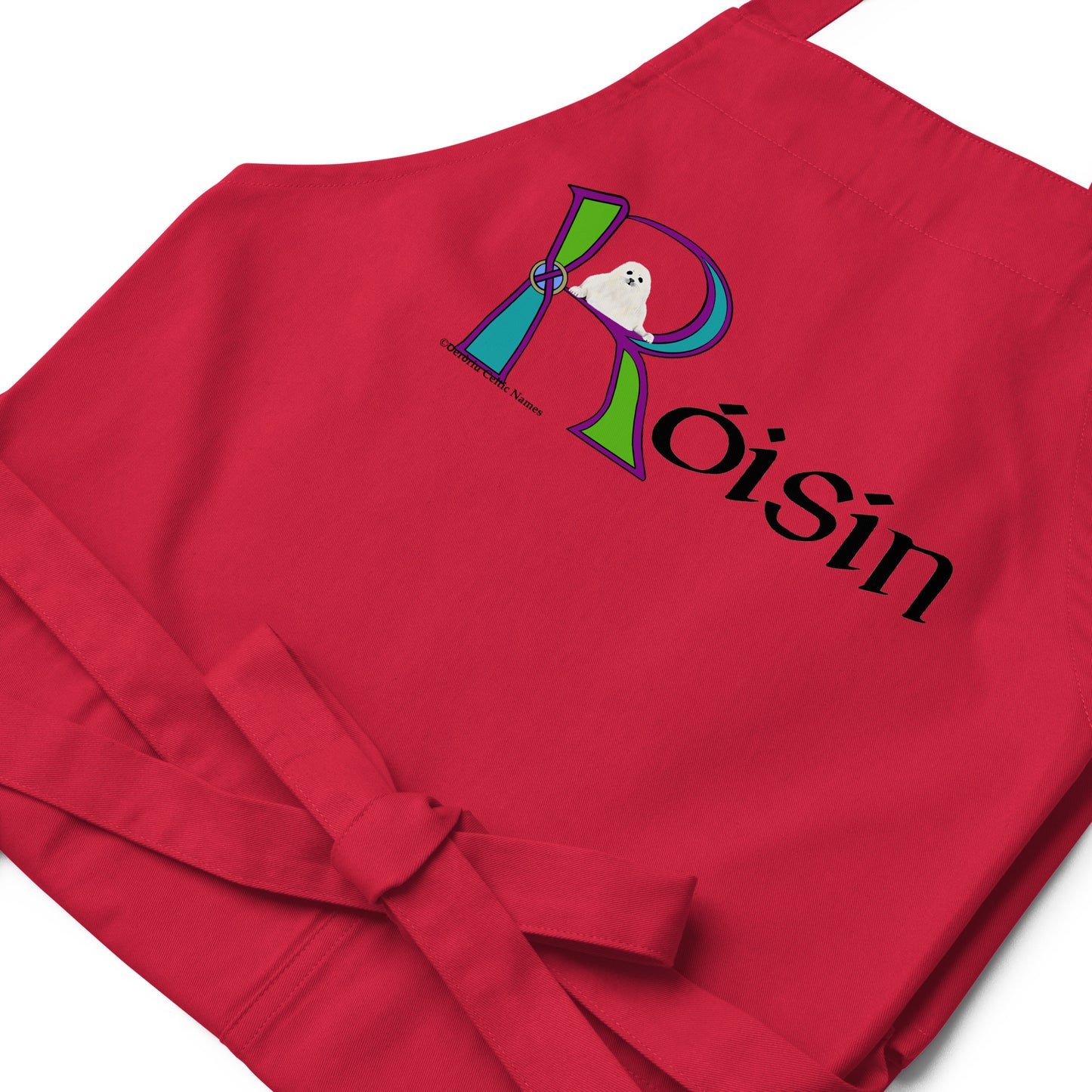 Róisín (Rose) - Personalized Organic cotton apron with Irish name Róisín (Free Shipping)