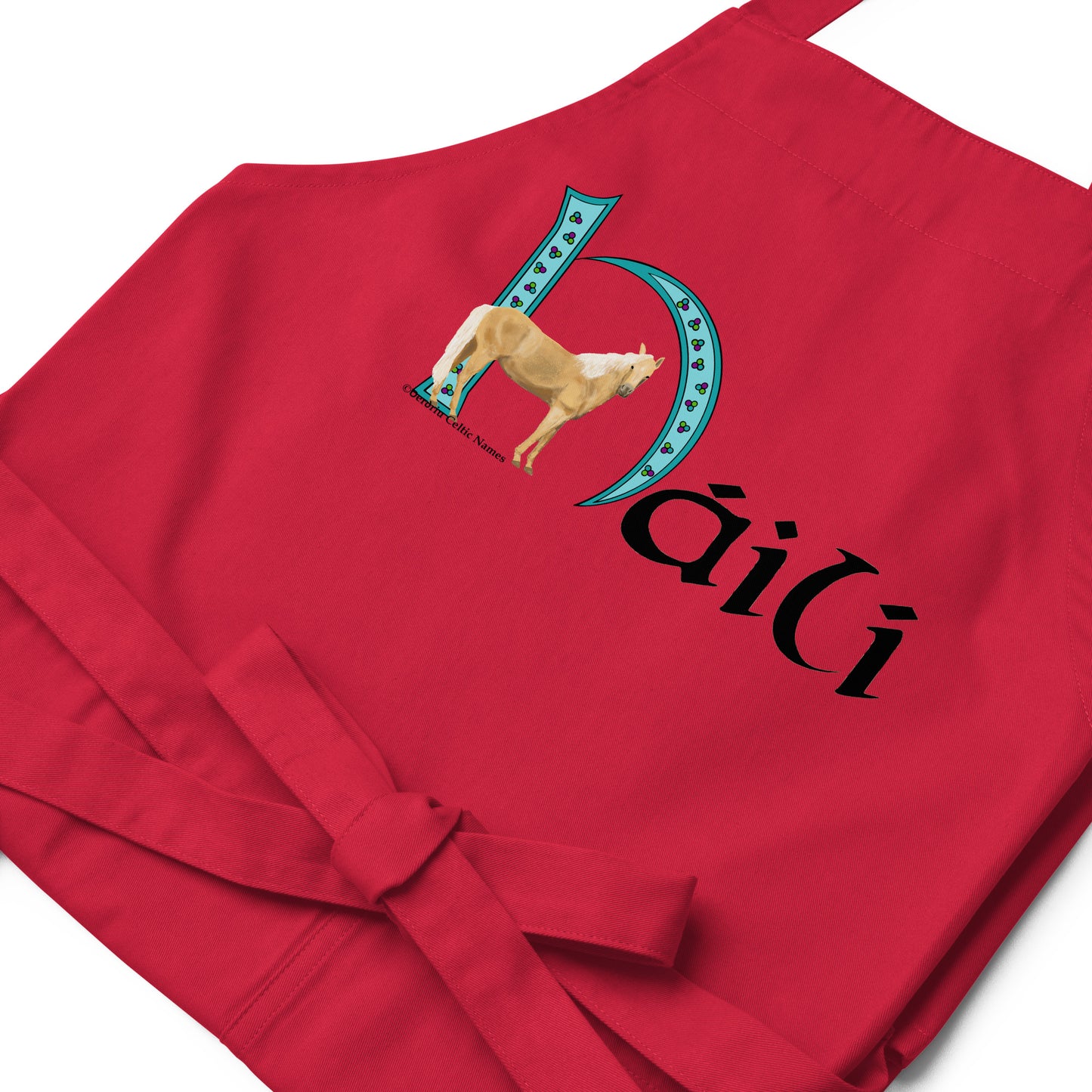 Háili (Holly) - Personalized Organic cotton apron with Irish name Háili (Free Shipping)