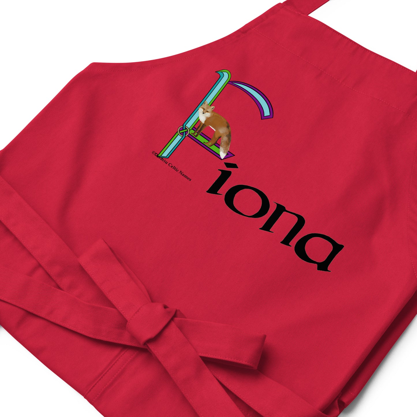 Fíona (Fiona) - Personalized Organic cotton apron with Irish name Fíona (Free Shipping)