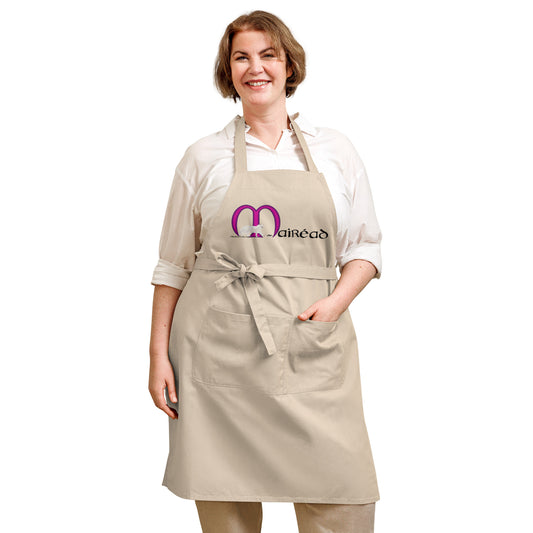 Mairéad (Margaret) - Personalized Organic cotton apron with Irish name Mairéad (Free Shipping)