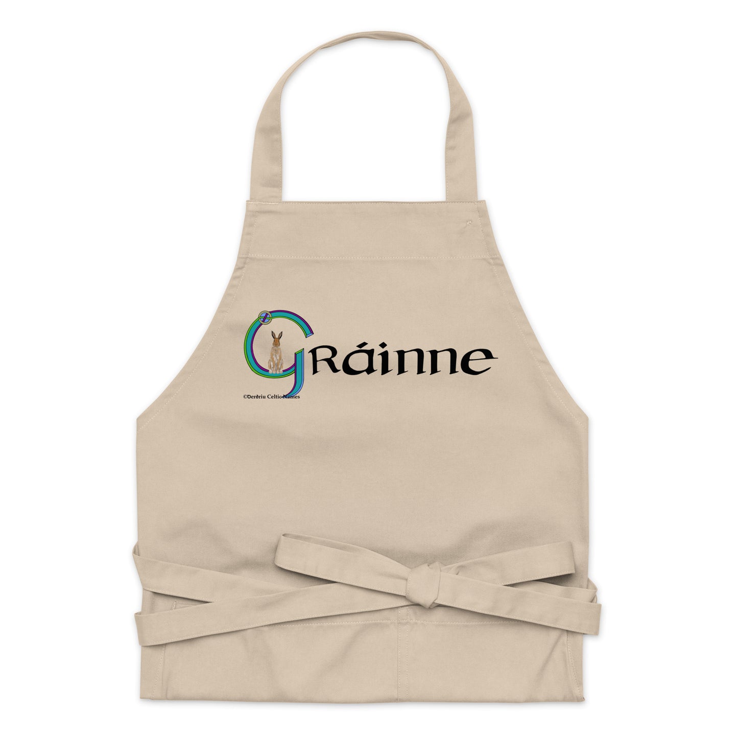 Gráinne (Grace) - Personalized Organic cotton apron with Irish name Gráinne (Free Shipping)