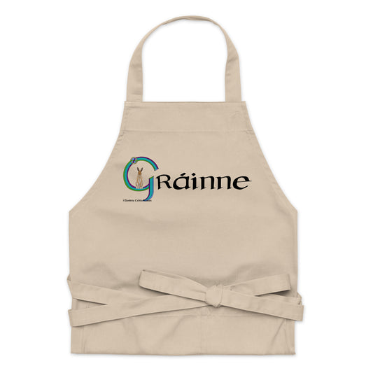 Gráinne (Grace) - Personalized Organic cotton apron with Irish name Gráinne (Free Shipping)