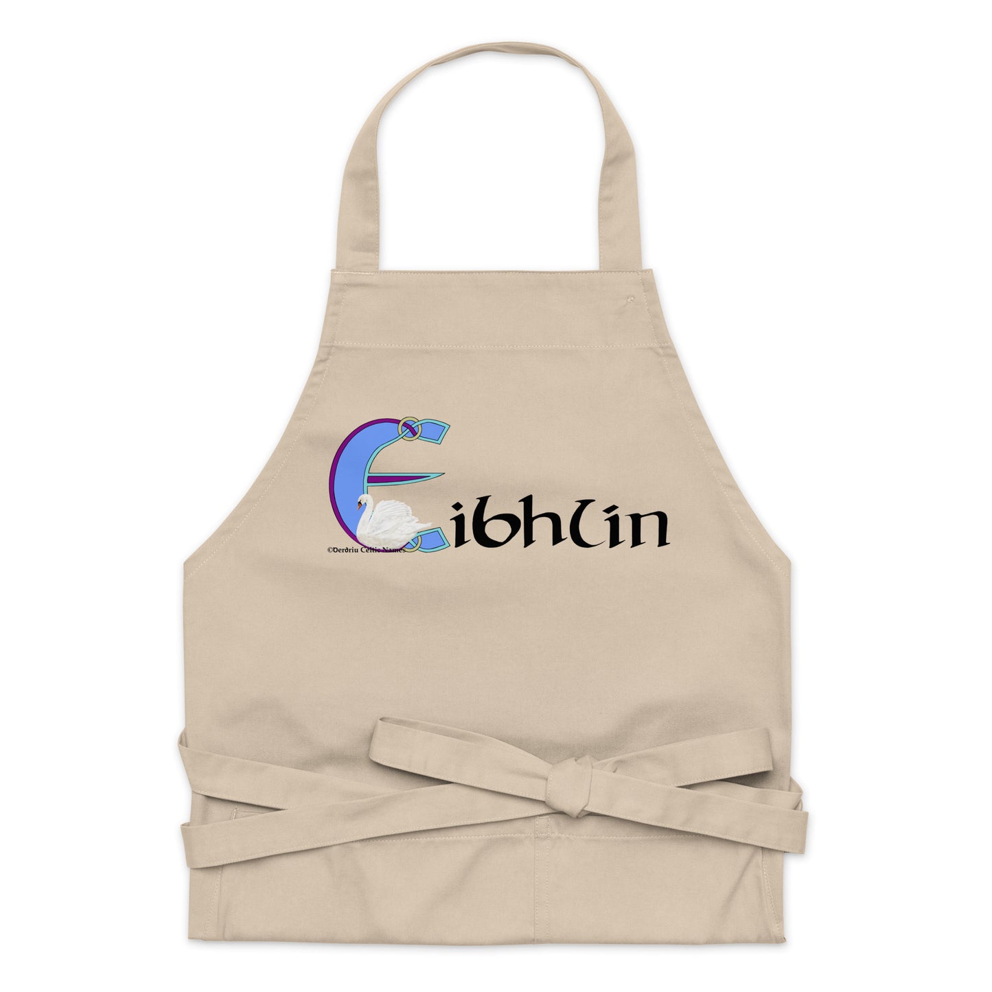 Eibhlín (Evelyn)- Personalized Organic cotton apron with Irish name Eibhlín (Free Shipping)