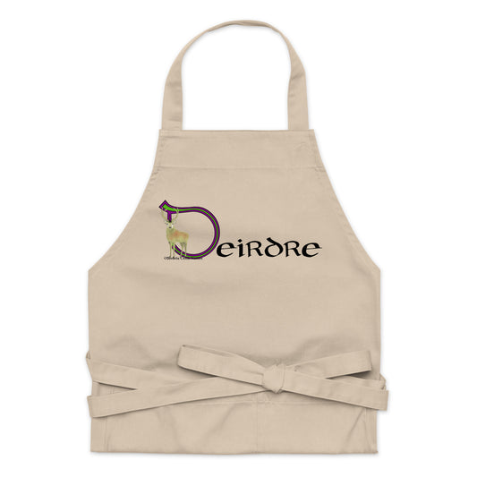 Deirdre - Personalized Organic cotton apron with Irish name Deirdre (Free Shipping)