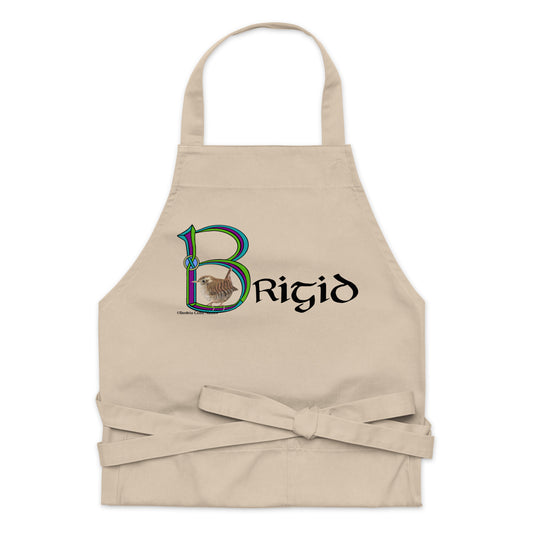 Brigid (Bridget) - Personalized Organic cotton apron with Irish name Brigid (Free Shipping)