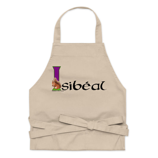 Isibéal (Isabelle) Personalized Organic cotton apron with Irish name Isibéal  (Free Shipping)