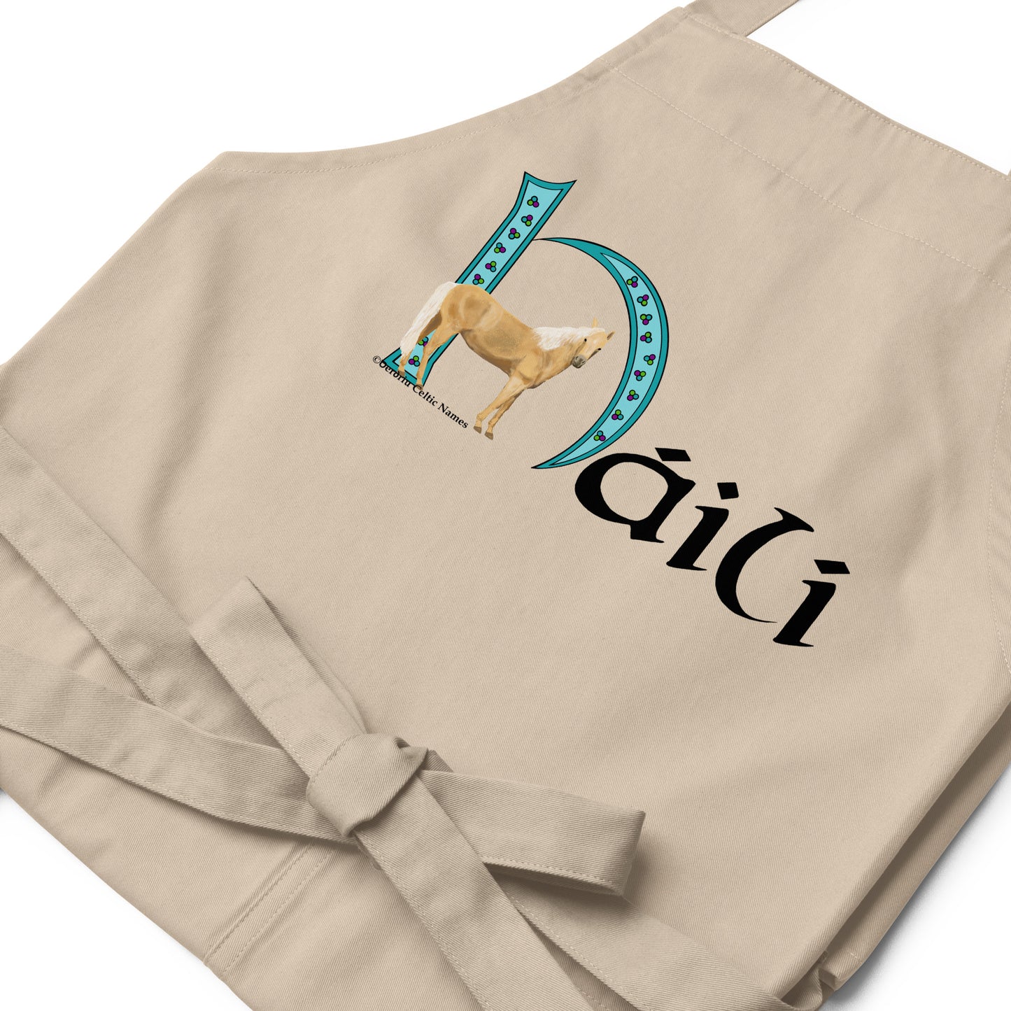 Háili (Holly) - Personalized Organic cotton apron with Irish name Háili (Free Shipping)