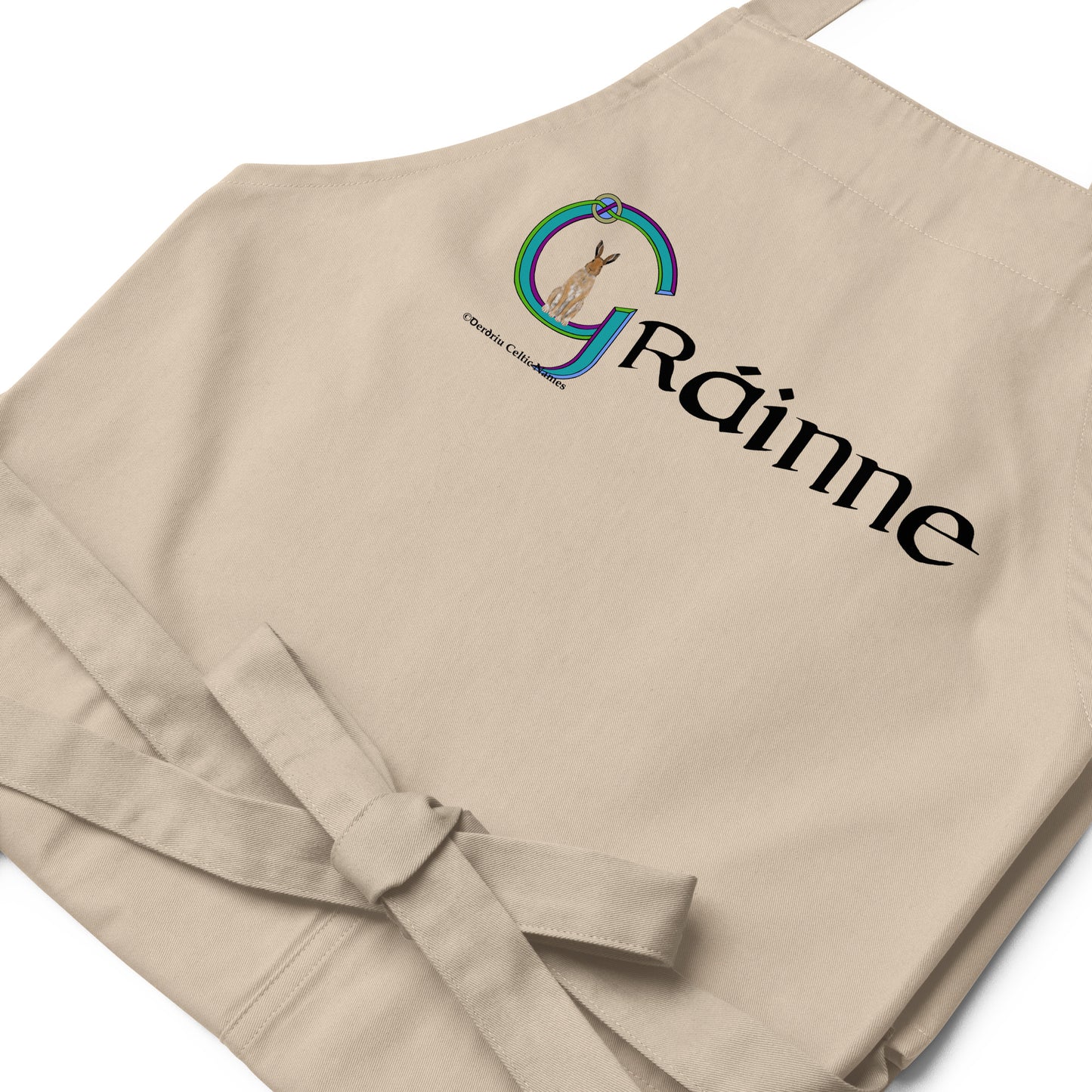 Gráinne (Grace) - Personalized Organic cotton apron with Irish name Gráinne (Free Shipping)