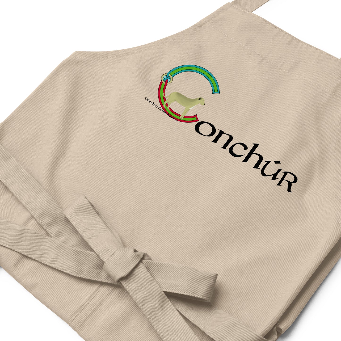 Conchúr (Conor) - Personalized Organic cotton apron with Irish name Conchúr (Free Shipping)