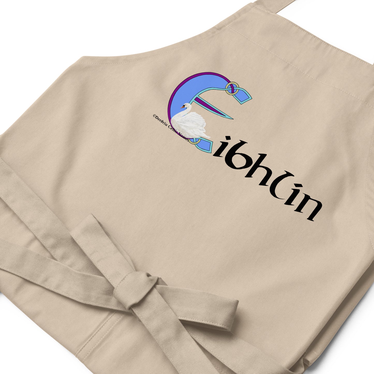 Eibhlín (Evelyn)- Personalized Organic cotton apron with Irish name Eibhlín (Free Shipping)