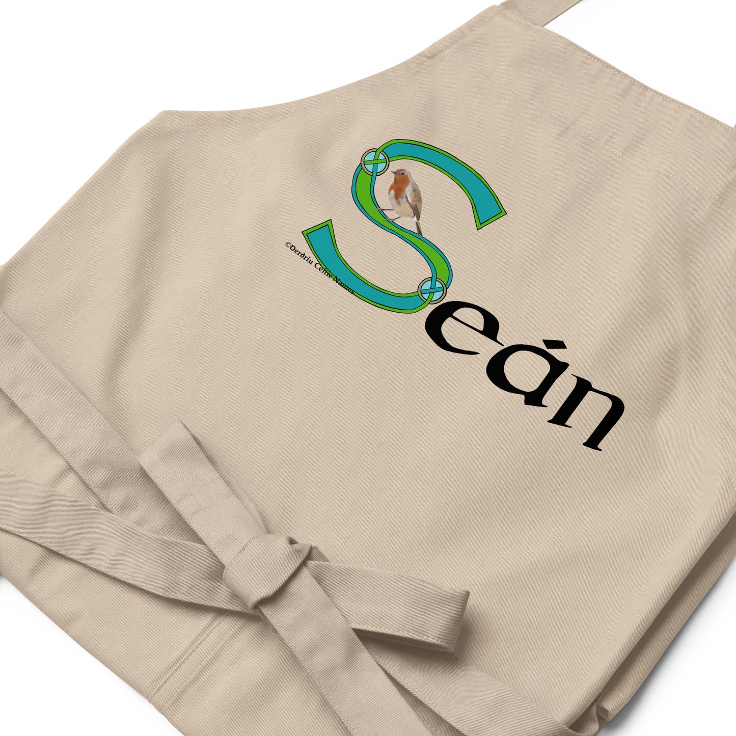 Seán (John) - Personalized Organic cotton apron with Irish name Seán (Free Shipping)