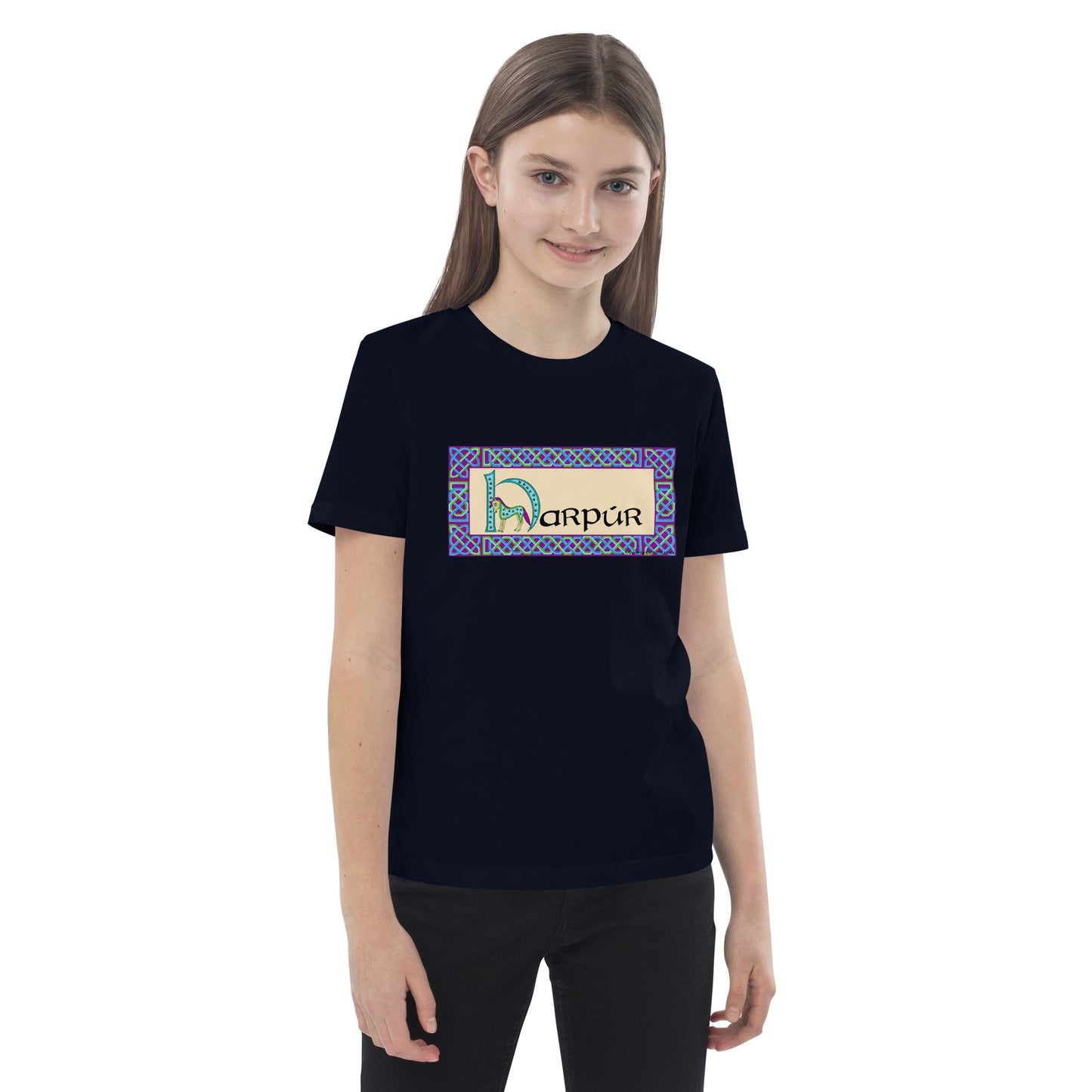 Harpúr (Harper) - Personalized Organic Cotton Kids T-shirt with Irish Name Harpúr