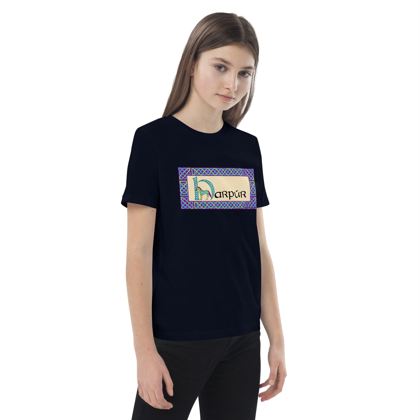 Harpúr (Harper) - Personalized Organic Cotton Kids T-shirt with Irish Name Harpúr