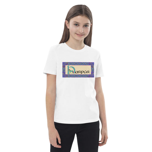 Harpúr (Harper) - Personalized Organic Cotton Kids T-shirt with Irish Name Harpúr