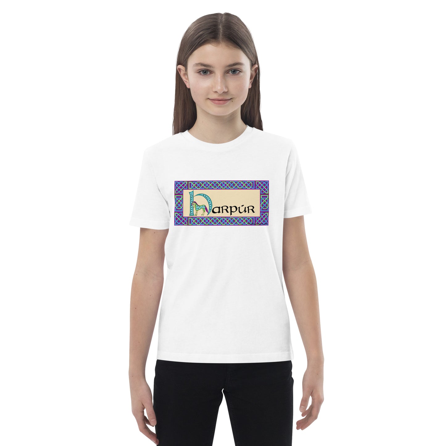 Harpúr (Harper) - Personalized Organic Cotton Kids T-shirt with Irish Name Harpúr