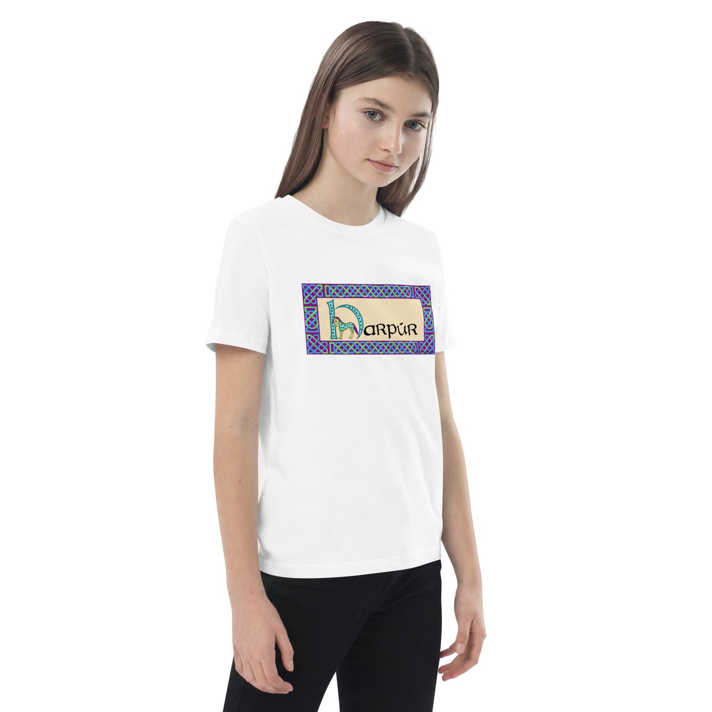 Harpúr (Harper) - Personalized Organic Cotton Kids T-shirt with Irish Name Harpúr