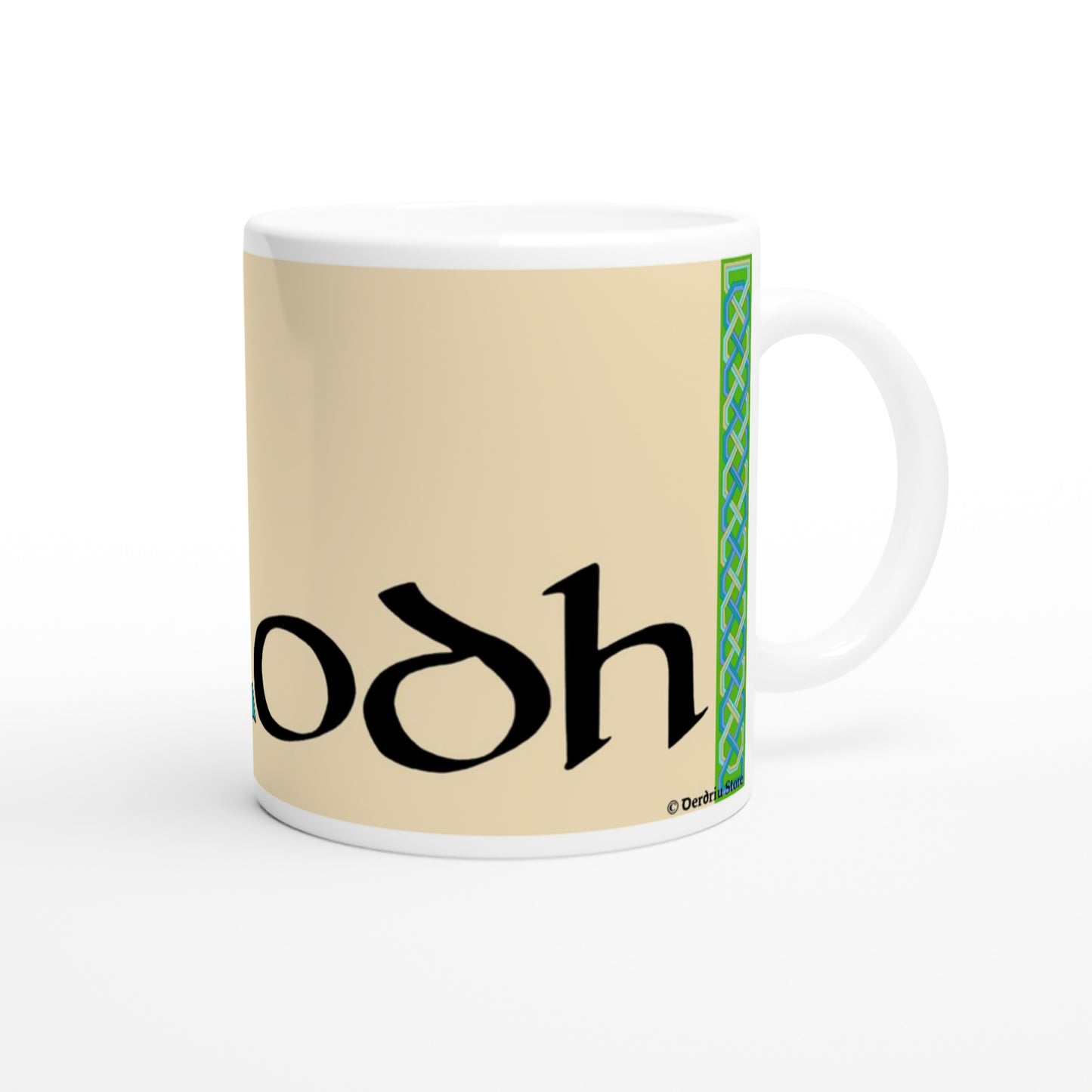 Aodh (Hugh) - Personalized white glossy mug with Irish name Aodh (Horse Design) (Free Shipping)