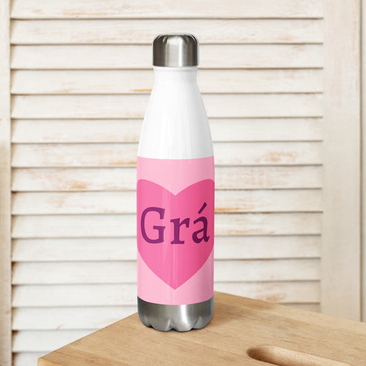 Grá (Love) Irish Language Personalized Stainless steel water bottle
