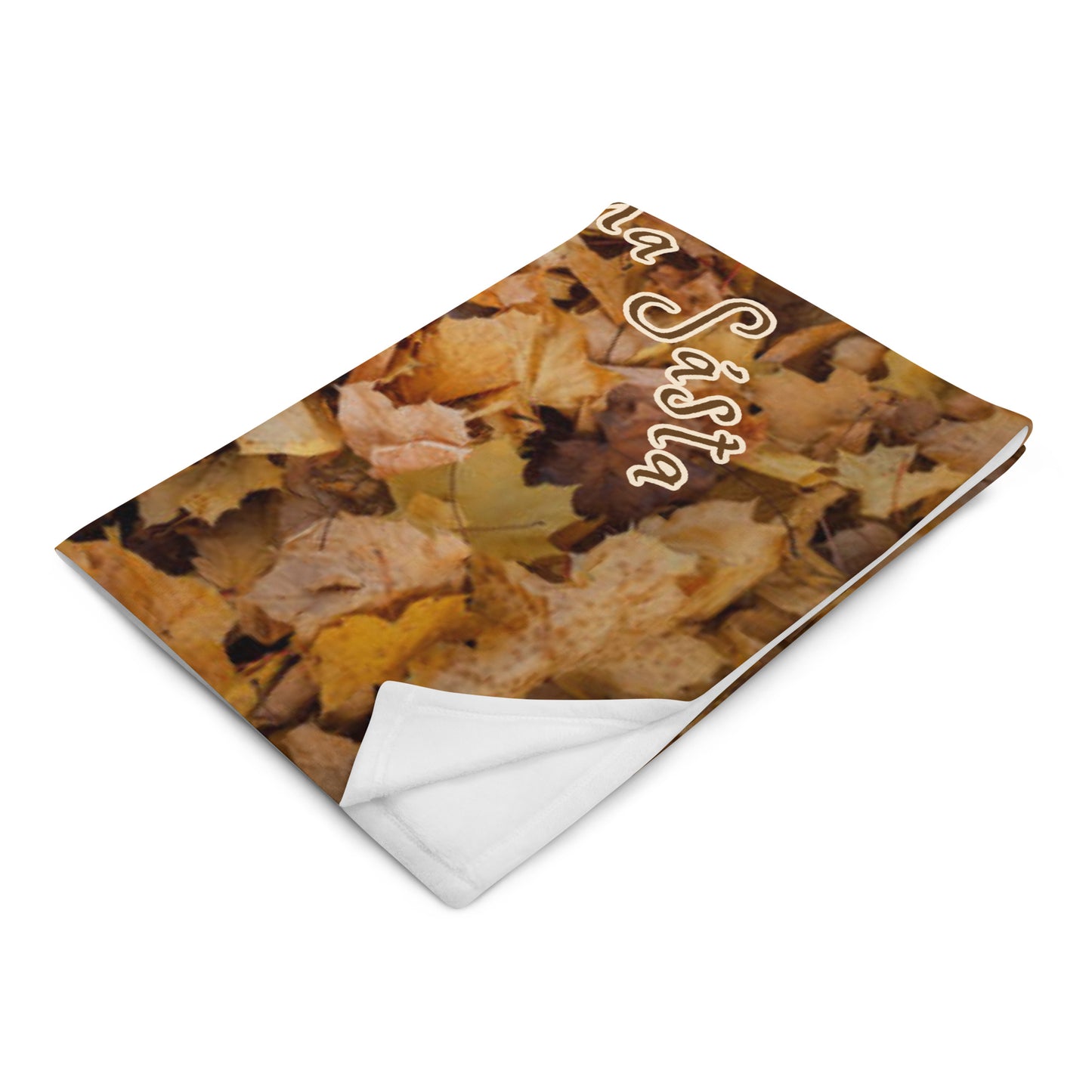 Fómhar Sona Sásta (Very Happy Autumn) Irish Language Throw Blanket (Terrier Design)