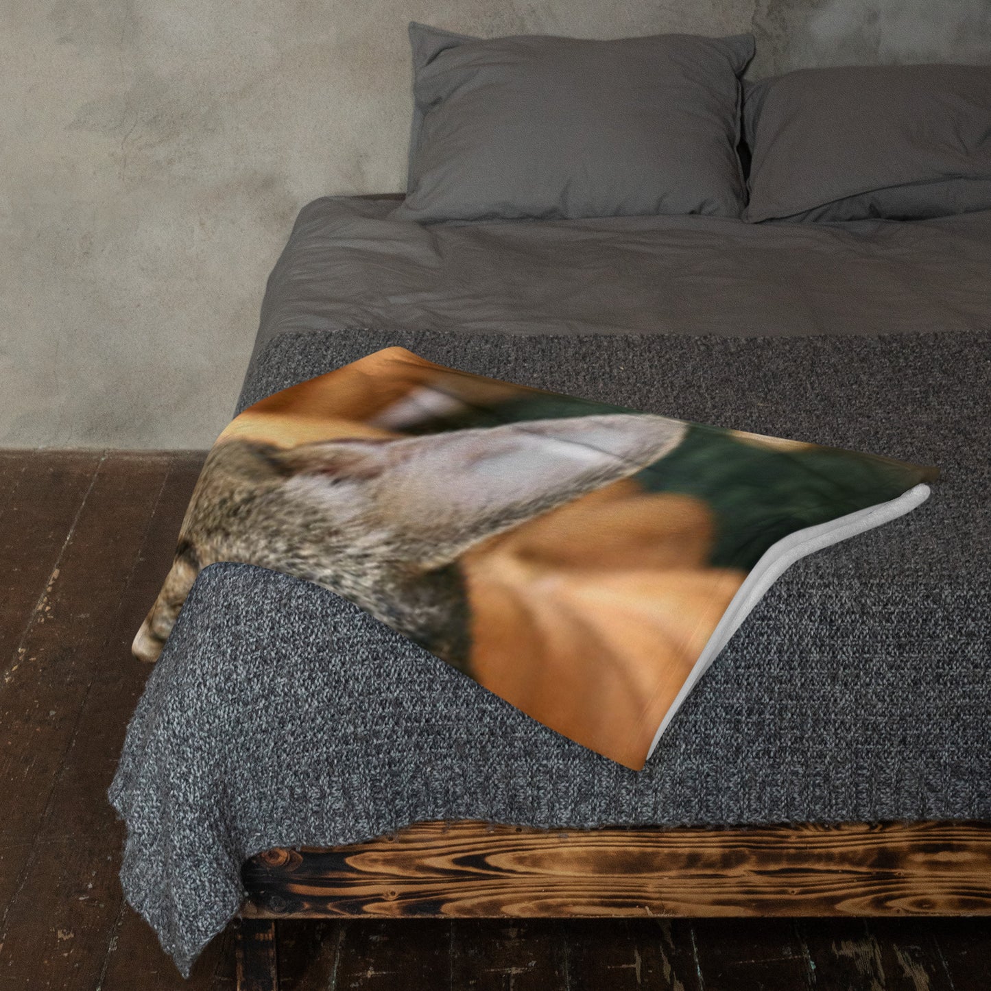 Lá Altaithe Sona (Happy Thanksgiving) Irish Language Throw Blanket (Cat Design)