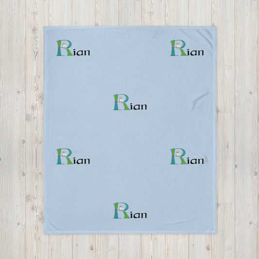 Rían (Ryan) - Personalized Baby Blanket with Irish name Rían