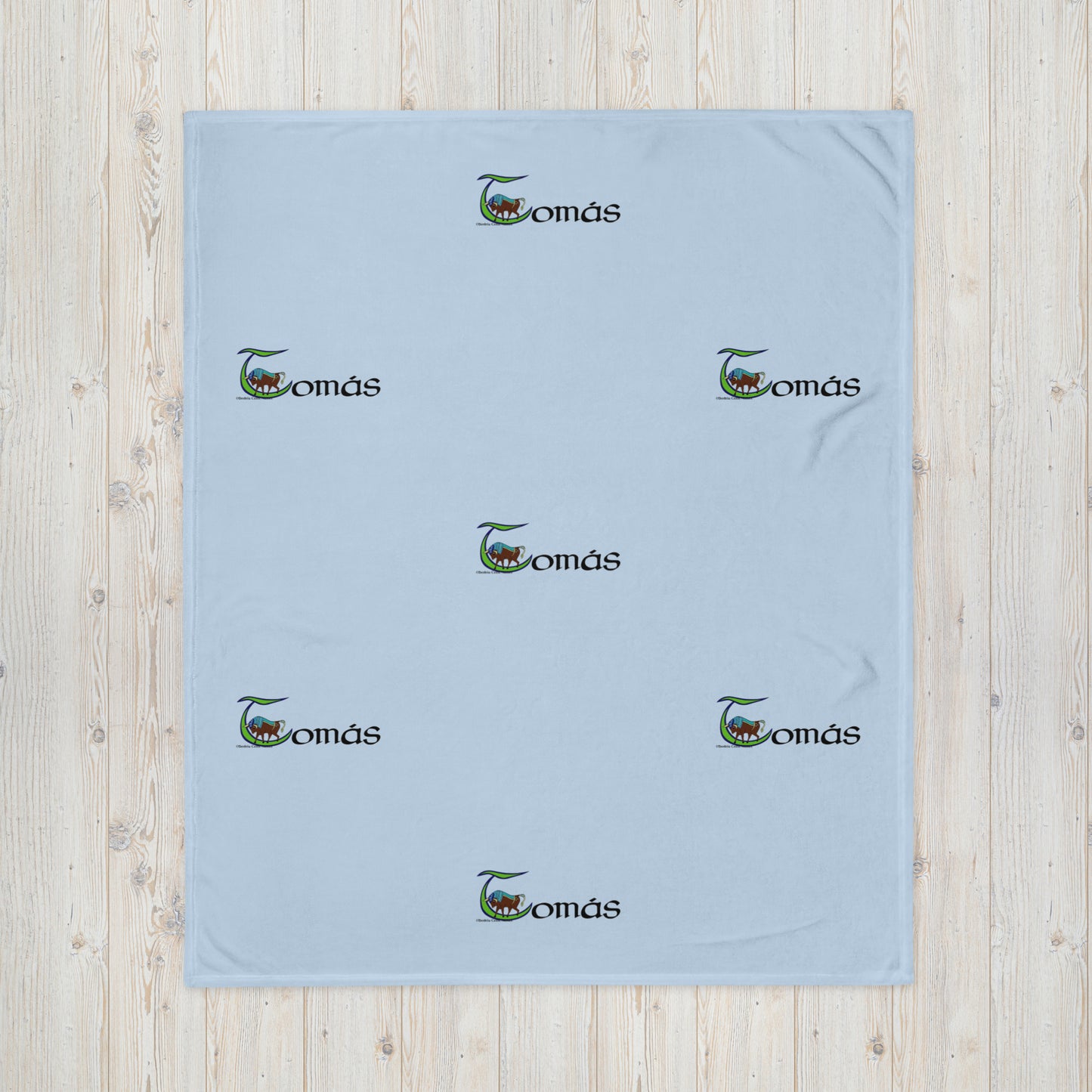 Tomás (Thomas) - Personalized Baby Blanket with Irish name Tomás