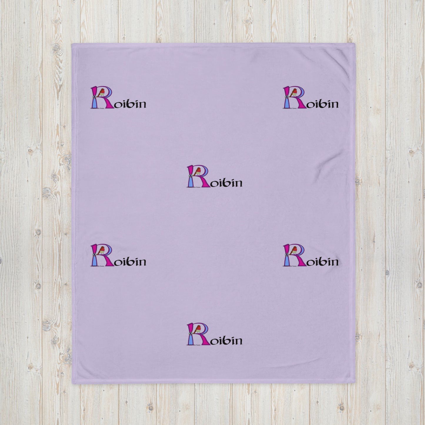 Roibín (Robin) - Personalized Baby Blanket with Irish name Roibín