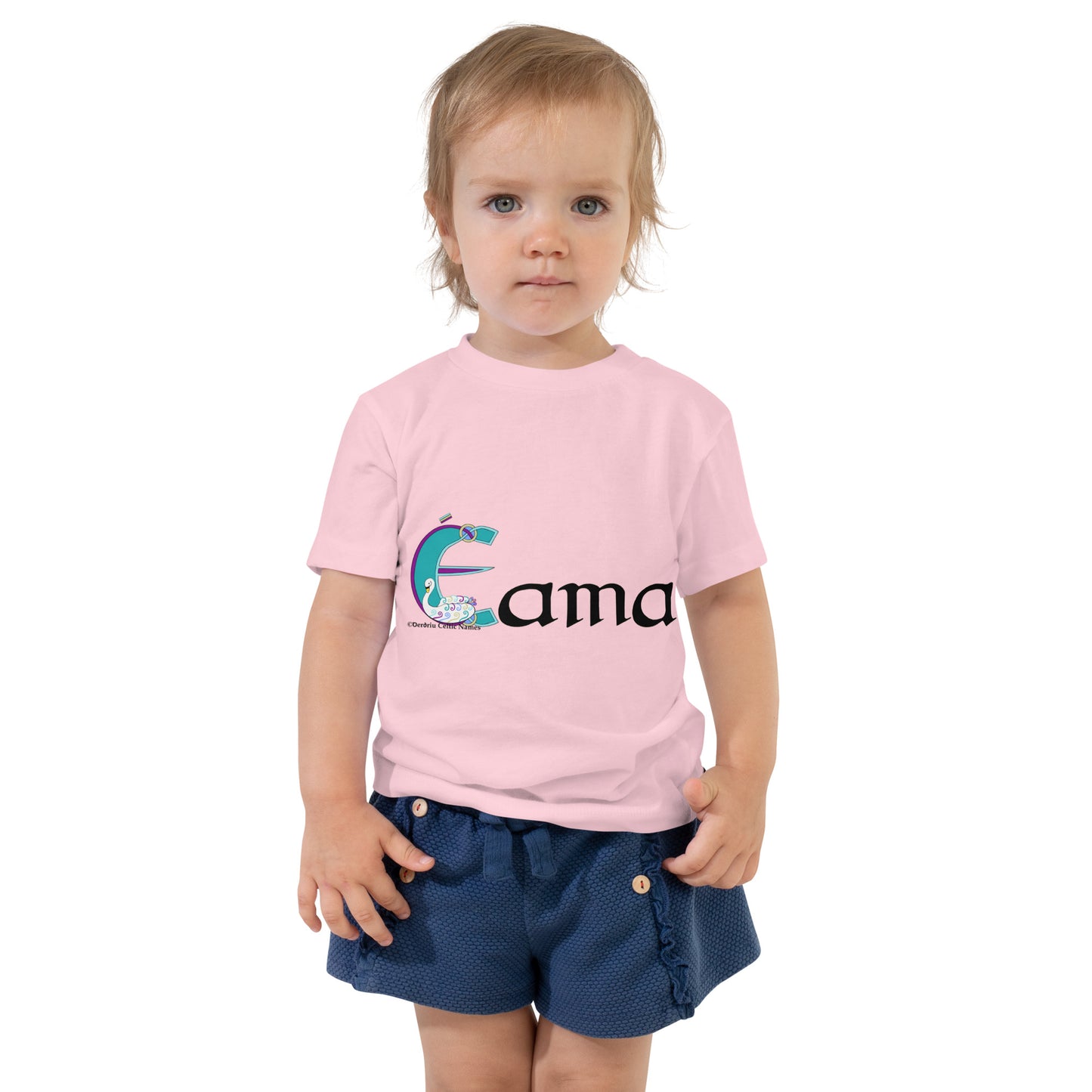 Éama (Emma) Personalized Toddler Short Sleeve T-shirt with Irish name Éama