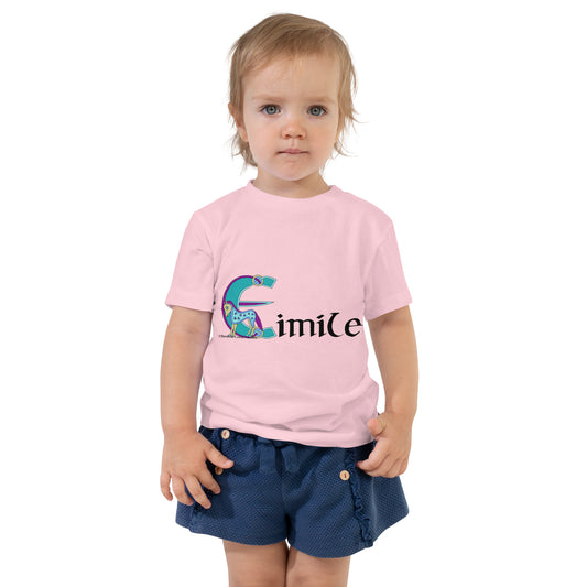 Eimíle (Amelia) - Personalized Toddler Short Sleeve T-shirt with Irish name Eimíle