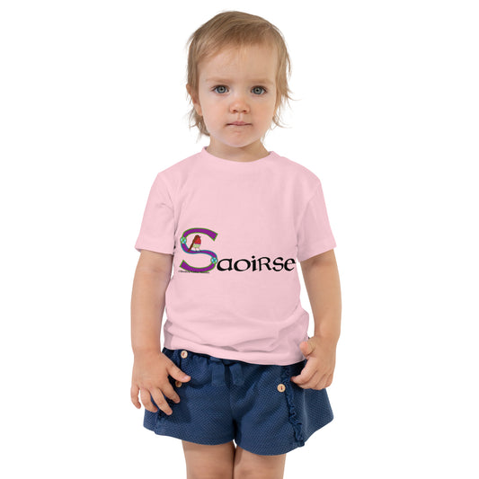 Saoirse (Frances) Personalized Toddler Short Sleeve T-Shirt with Irish name Saoirse