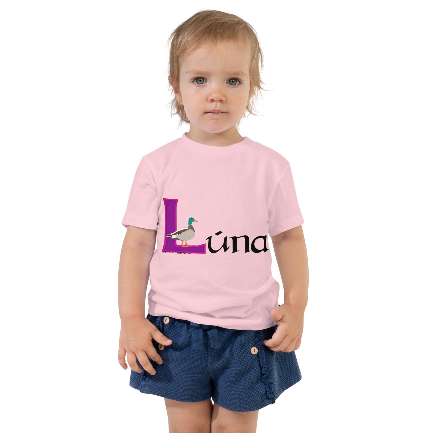 Lúna (Luna) Personalized Toddler Short Sleeve T-shirt with Irish name Lúna