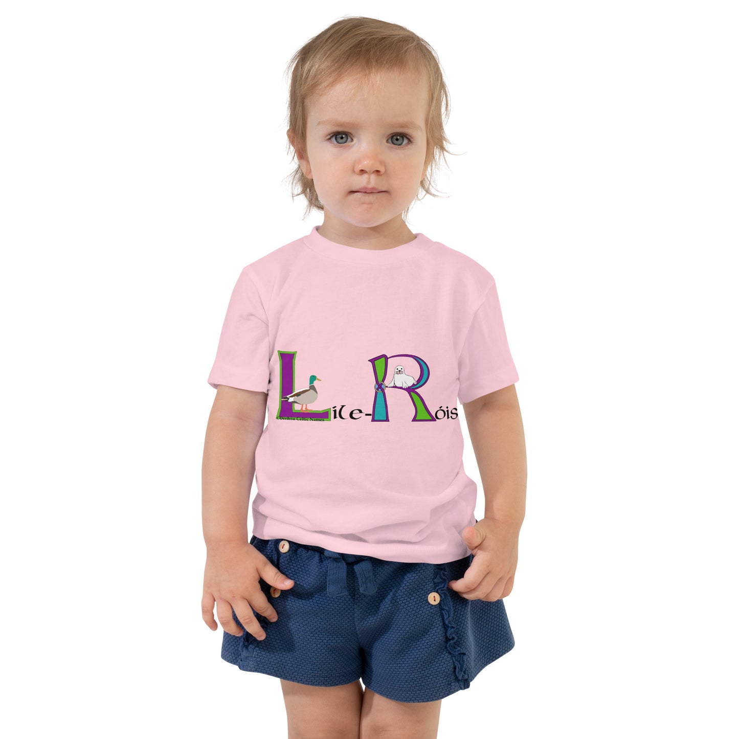 Líle-Róis (Lily-Rose) - Personalized Toddler Short Sleeve Tee with Irish Name Líle-Róis