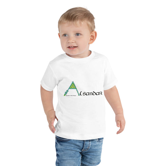 Alsandar (Alexander) - Personalized Toddler Short Sleeve T-shirt with Irish name Alsandar