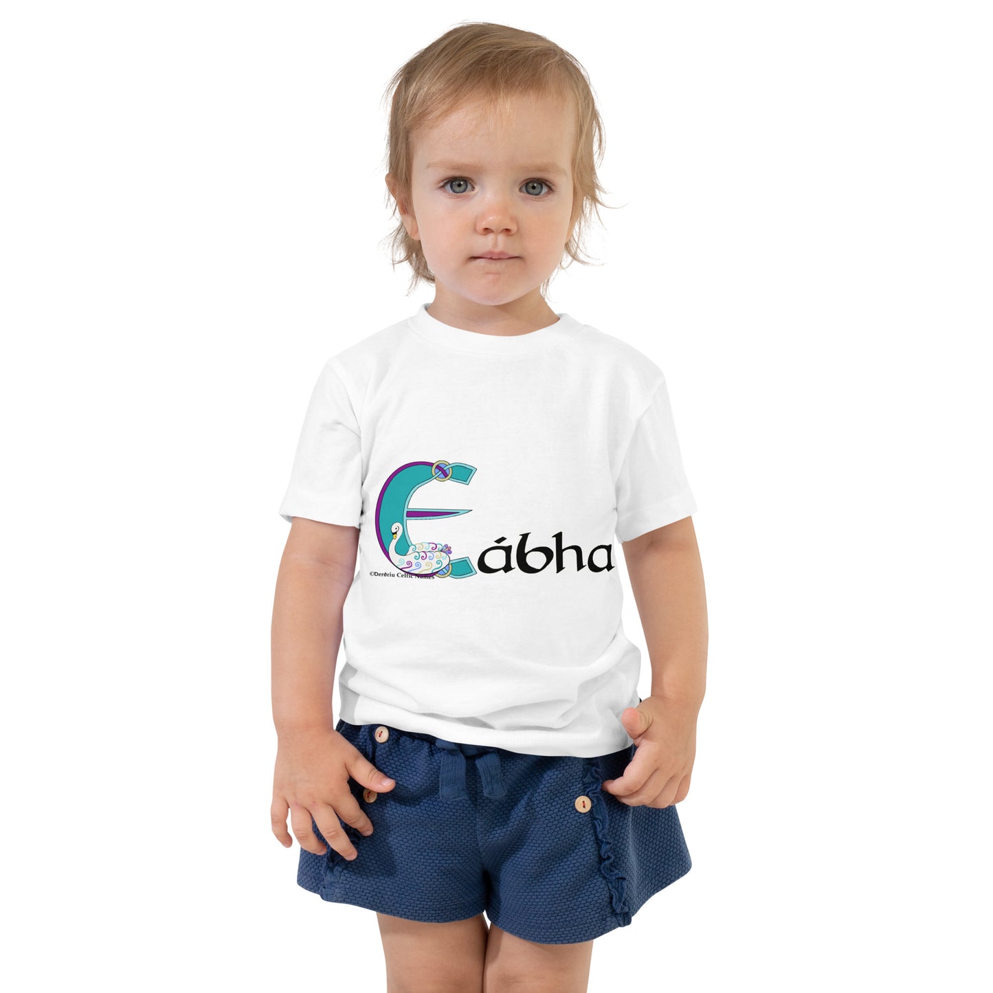 Eábha (Ava) - Personalized Toddler Short Sleeve T-shirt with Irish name Eábha