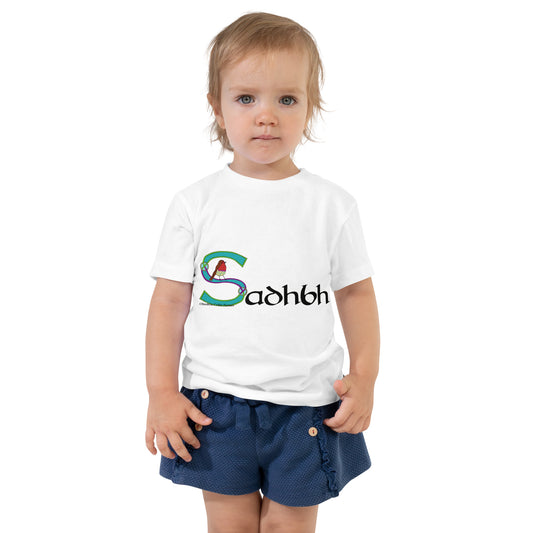 Sadhbh (Sophia) - Personalized Toddler Short Sleeve T-Shirt with Irish name Sadhbh