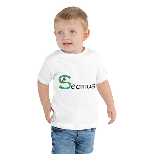Séamus (James) - Personalized Toddler Short Sleeve T-Shirt with Irish name Séamus