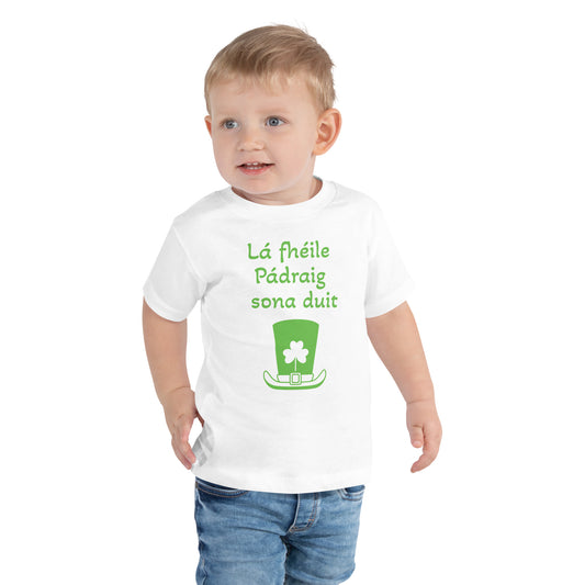Lá Fhéile Pádraig sona duit (Happy St Patrick's Day) Irish Language Toddler Short Sleeve Tee (Free Shipping)