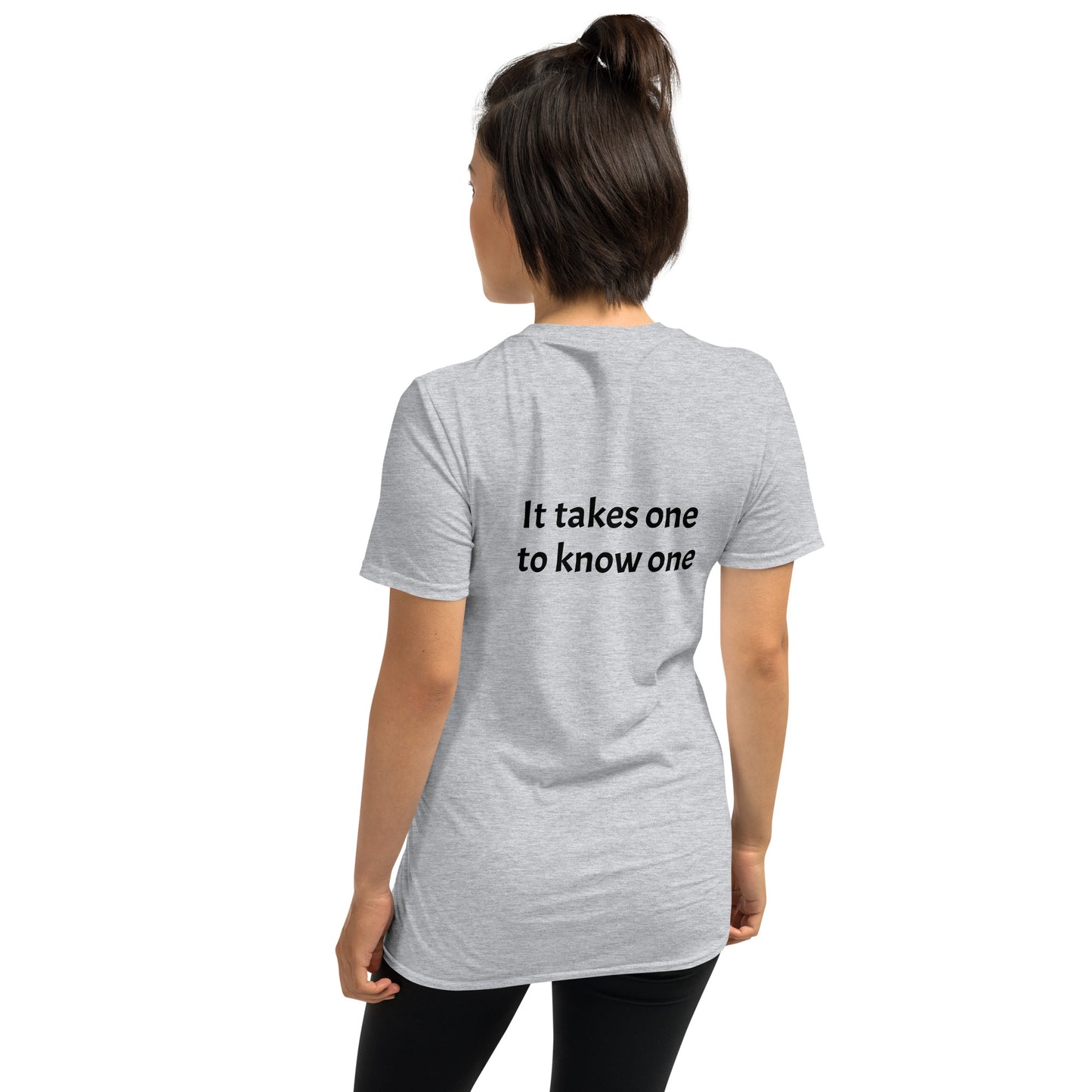 Aithníonn ciaróg ciaróg eile (It takes one to know one) Irish Language Proverb Short-Sleeve Unisex T-Shirt (White/Sport Grey) (Free Shipping)