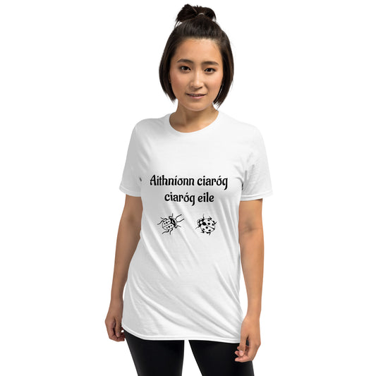 Aithníonn ciaróg ciaróg eile (It takes one to know one) Irish Language Proverb Short-Sleeve Unisex T-Shirt (White/Sport Grey) (Free Shipping)