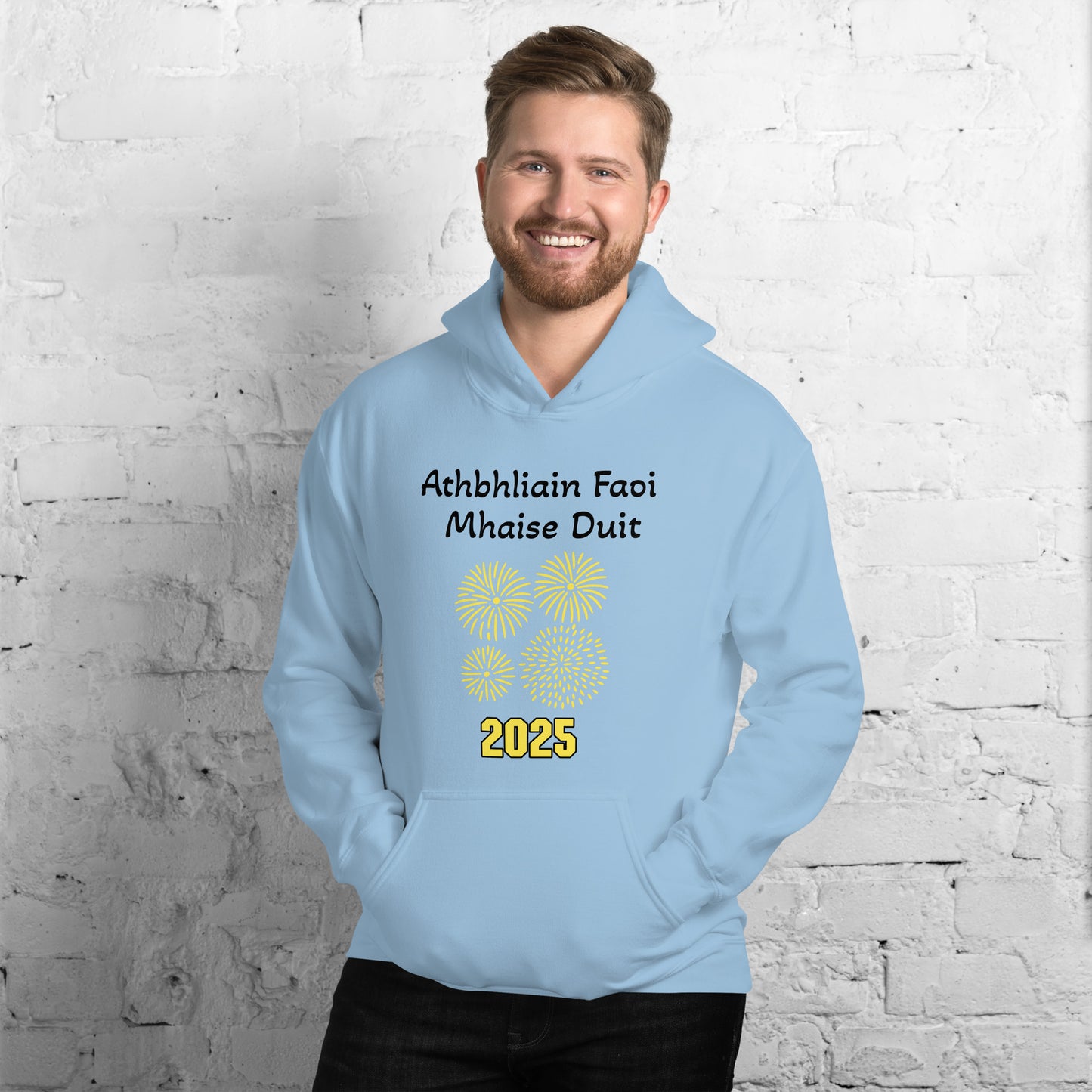 Athbhliain Faoi Mhaise Duit (Happy New Year) Irish Language Adult Unisex Hoodie (Free Shipping)