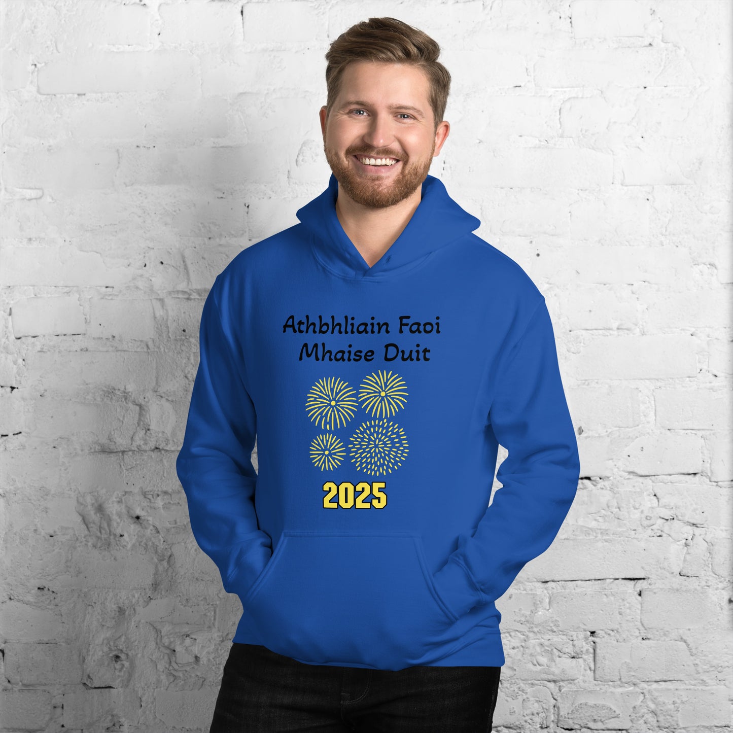 Athbhliain Faoi Mhaise Duit (Happy New Year) Irish Language Adult Unisex Hoodie (Free Shipping)