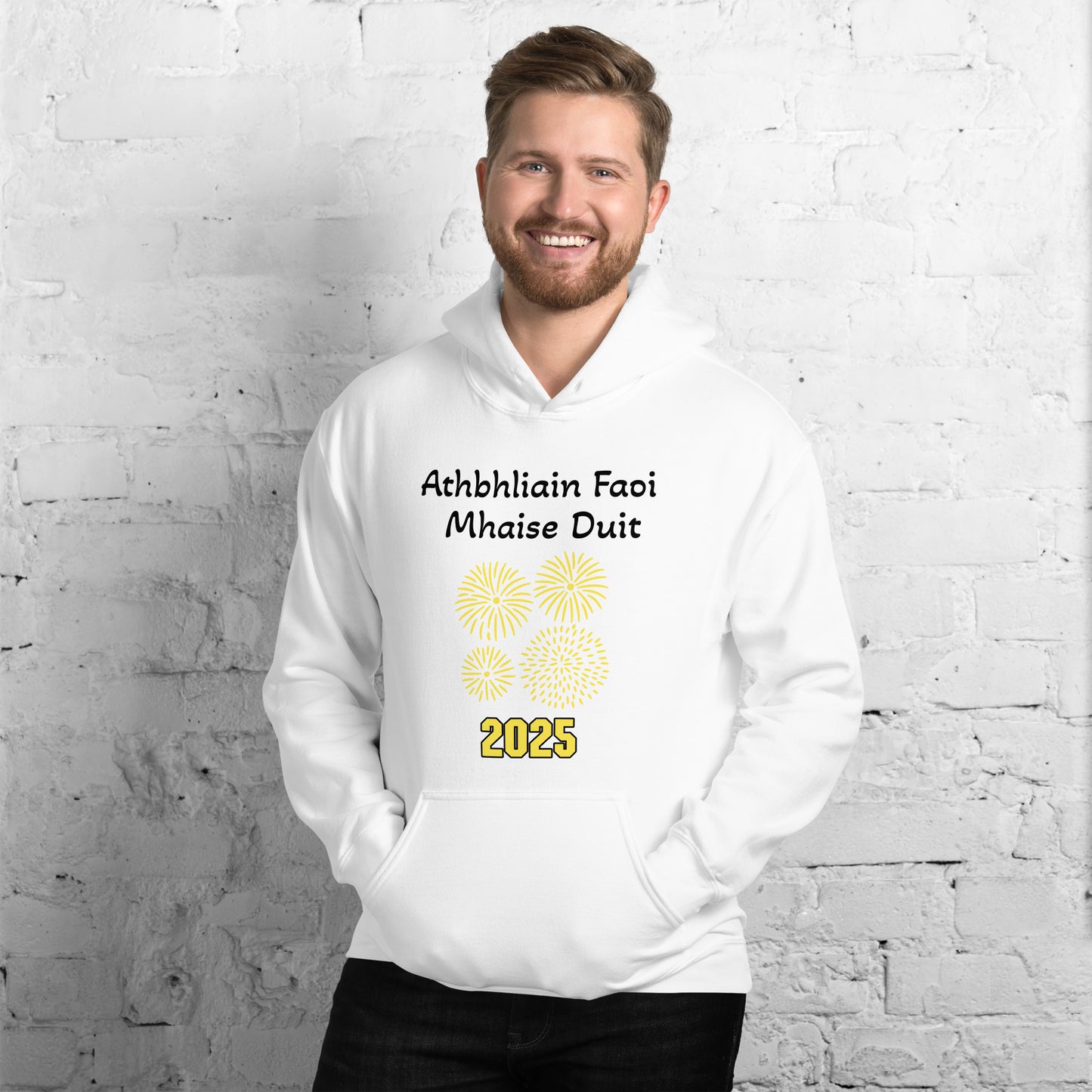 Athbhliain Faoi Mhaise Duit (Happy New Year) Irish Language Adult Unisex Hoodie (Free Shipping)