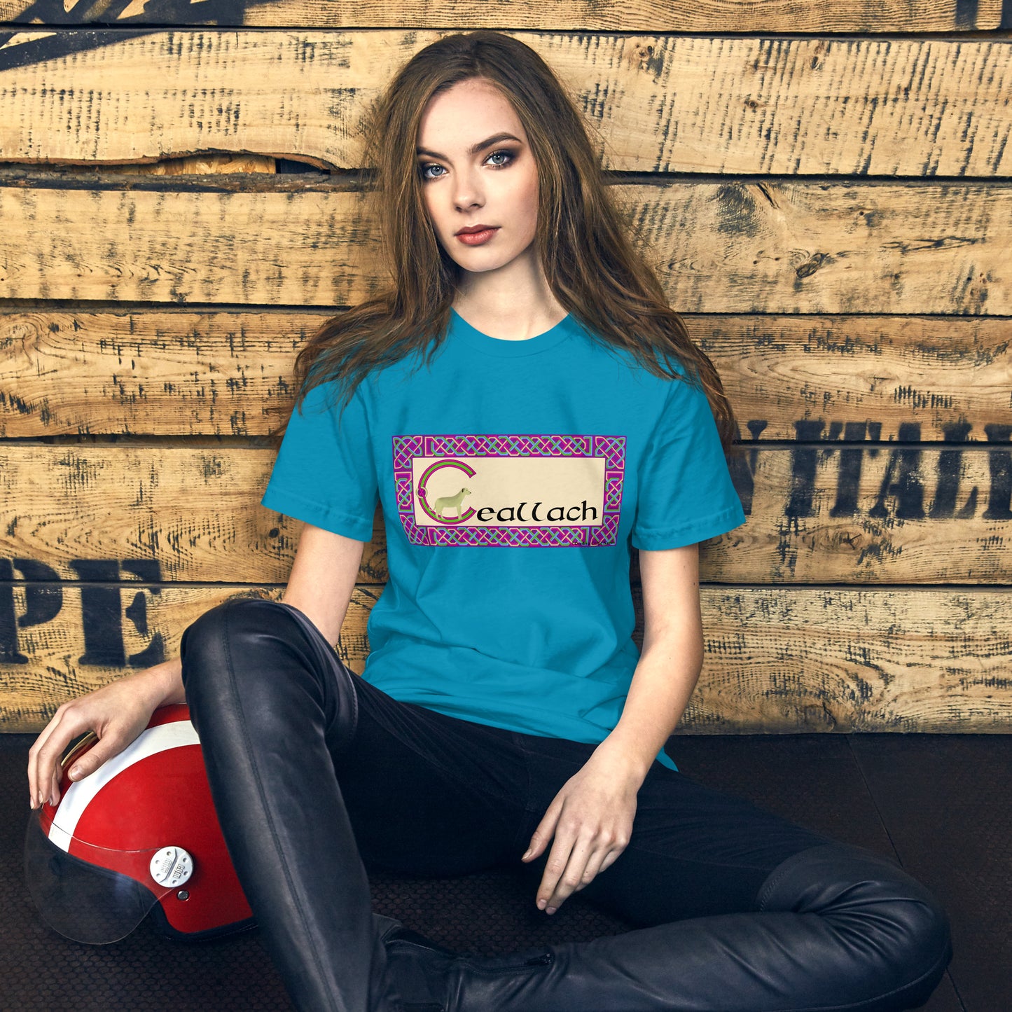 Ceallach (Kelly) Personalized Women's T-Shirt with Irish name Ceallach (Dog Design)