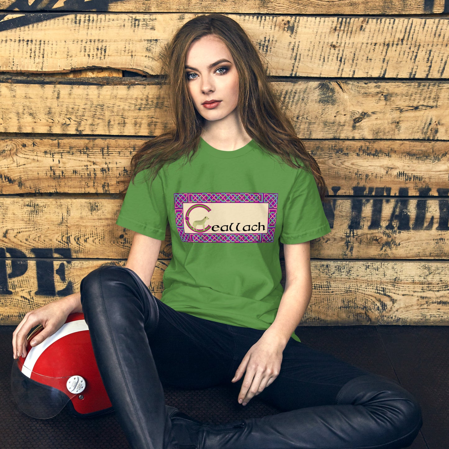 Ceallach (Kelly) Personalized Women's T-Shirt with Irish name Ceallach (Dog Design)