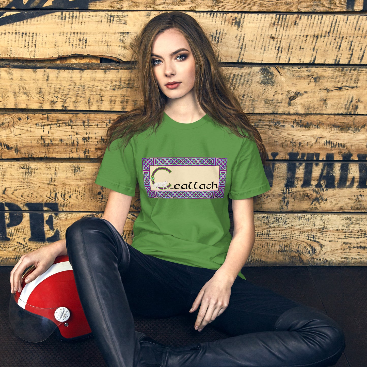 Ceallach (Kelly) Personalized Women's T-Shirt with Irish name Ceallach (Cat Design)