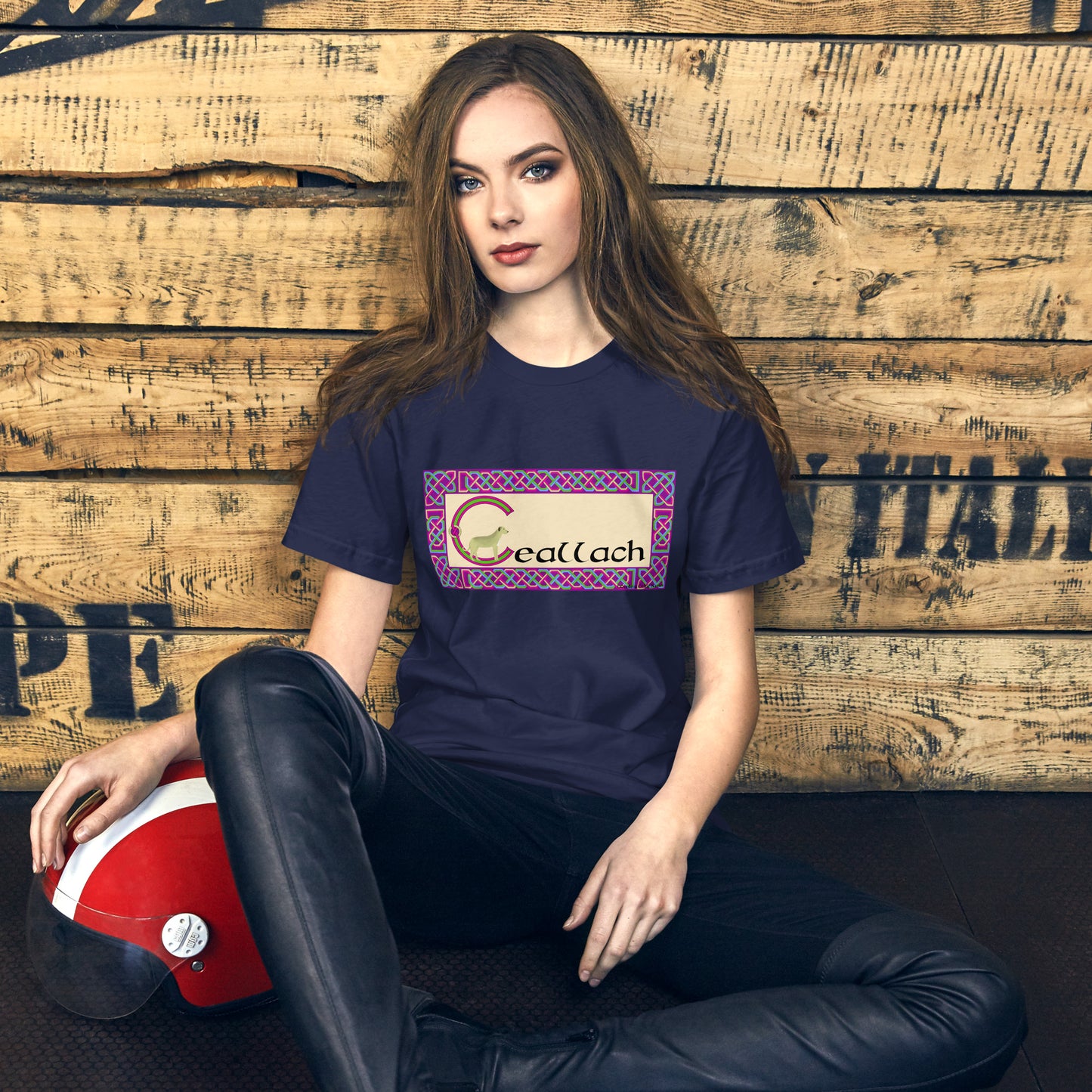 Ceallach (Kelly) Personalized Women's T-Shirt with Irish name Ceallach (Dog Design)