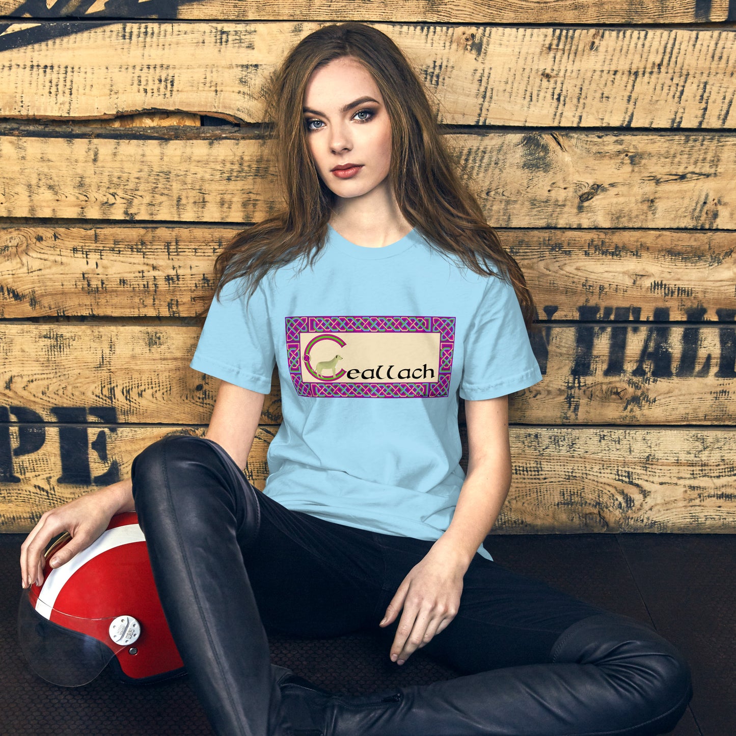 Ceallach (Kelly) Personalized Women's T-Shirt with Irish name Ceallach (Dog Design)